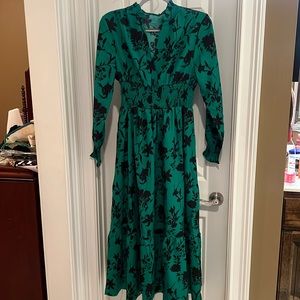 Ladies green black dress NWOT Large Dressy